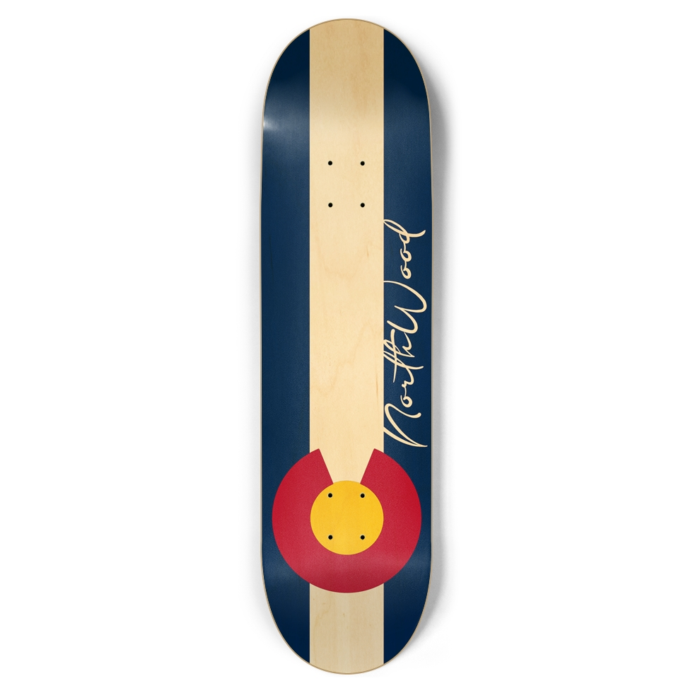 Colorado State Flag wood Grain 8-3/4